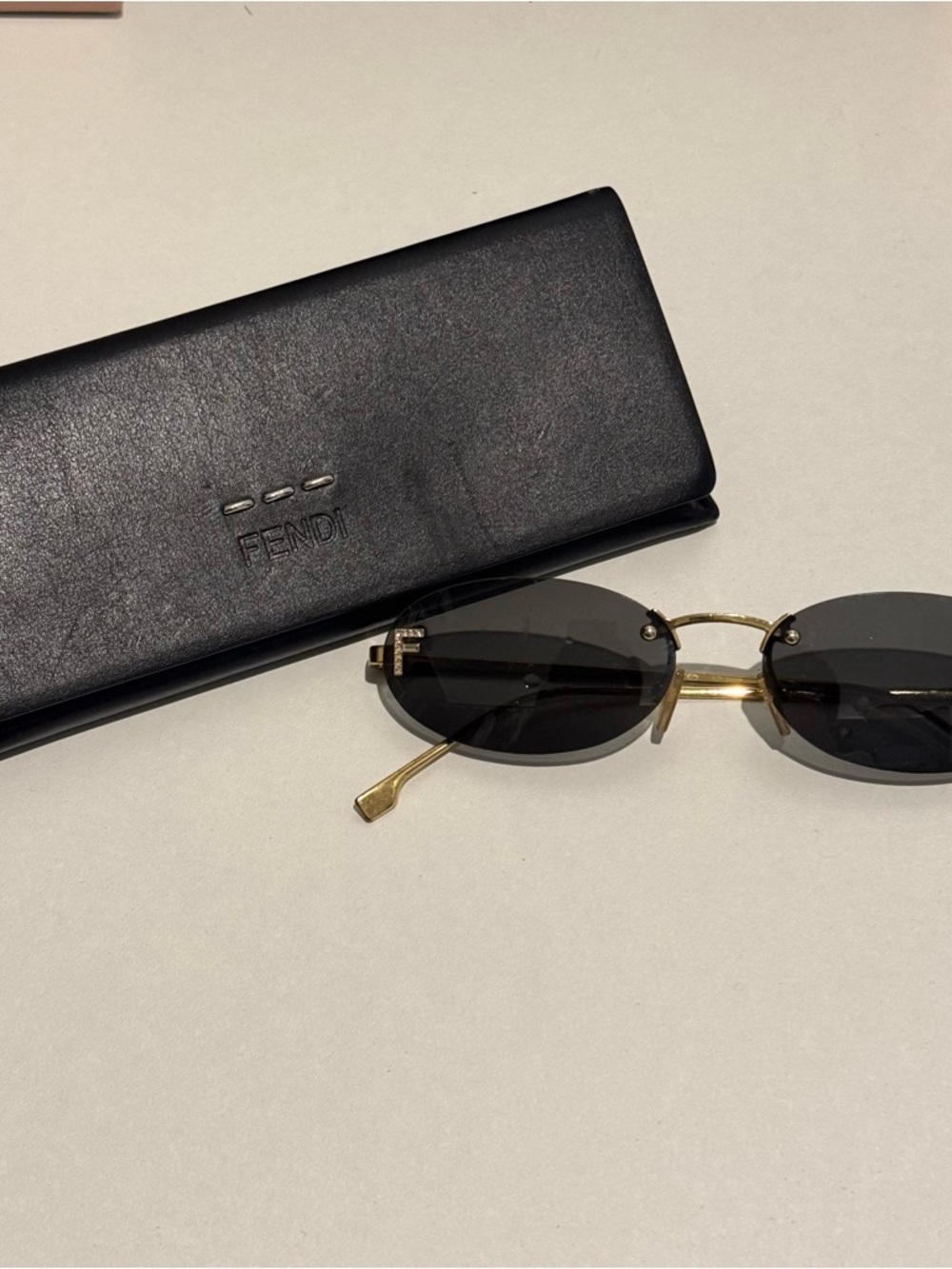 Authentic Fendi celebrity favorite Oval Sunglasses with Black Lenses